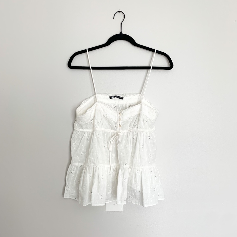 ZARA white casual flowy tank top